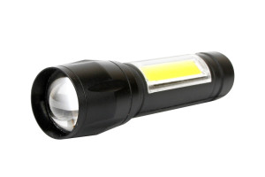 16438913 Светодиодный фонарь E1337 3,7В, черный, XPE + COB LED, 3 Ватт, 3 режима, бокс 14269 Ultraflash