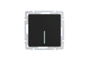 16052037 Проходной выключатель 1-клавишный с индикатором 10А черный SBE-05b-10-SW12-1 Smartbuy Нептун
