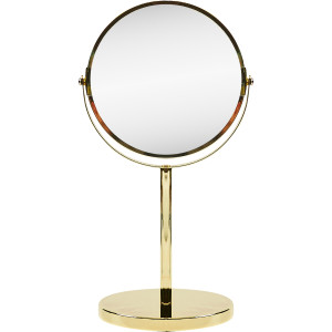Зеркало настольное двустороннее Ø17 см цвет золотой SWENSA BSA-MR-004