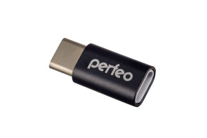 16393468 Адаптер micro USB на Type-C, c OTG, чёрный 30010600 Perfeo