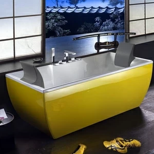 Ванна угловая с аэромассажем Kali Color Yellow 170 см