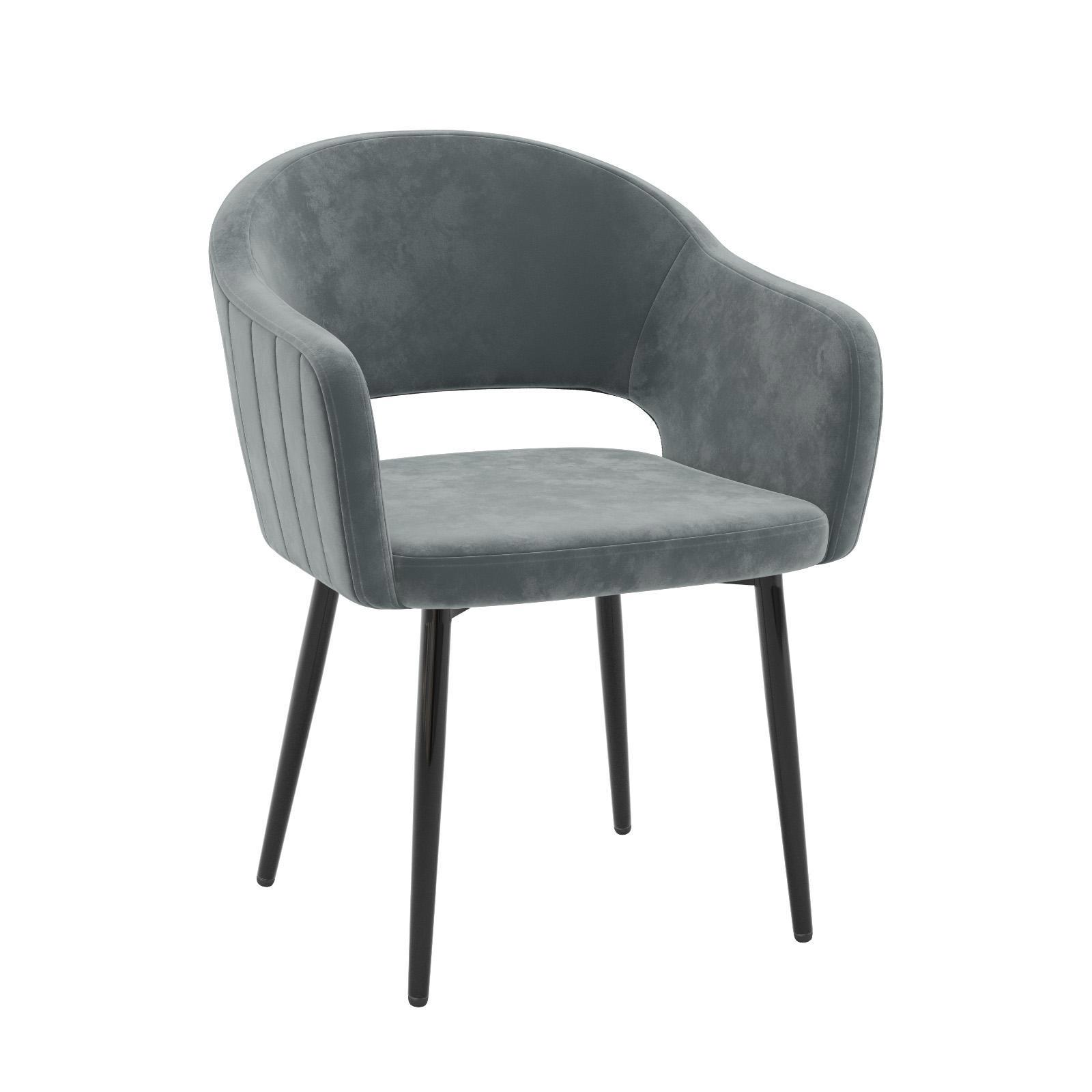 90200434 Стул-кресло для кухни/гостинной/спальни цвет серый Тедди STLM-0130715 MILAVIO