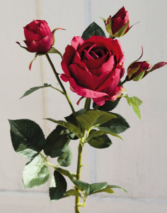 2679 444 a3 Искусственная роза, 1 цветок, 2 бутона, 72 см, красная H-andreas