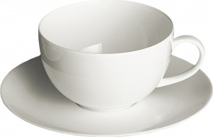 85139 Dibbern Чашка для завтрака с блюдцем Dibbern "Белый декор" 320мл Фарфор костяной