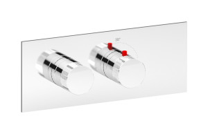 EUA121CCNID1 Комплект наружных частей термостата на 1 потребителей - горизонтальная прямоугольная панель с ручками Industria IB Aqua - 1 потребитель