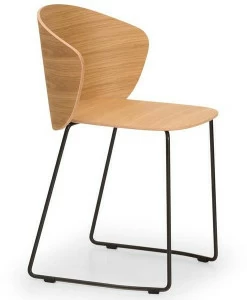 True Design Штабелируемое кресло-санки из стали и дерева Not wood Nt 1005