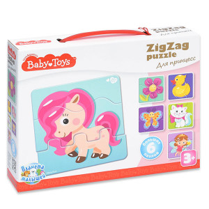 TD02503 BABY Пазлы макси ЗИГЗАГ "Для принцесс", (18 эл.) Baby Toys