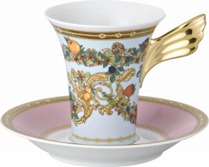 63140 Rosenthal Versace Чашка для эспрессо с блюдцем Rosenthal Versace Сад Версаче 90мл, фарфор Фарфор