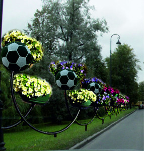 ARMT101-F.CV АРИЗОНА ТРИО с футбольным мячом, цветочница с термочашами и декоративной цветочницей в виде мяча LAB.Space