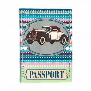35688 Обложка для паспорта из ПВХ ( 13.3 x 19.1 см) "Ретро авто" Феникс-Презент