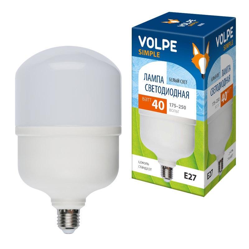 LED-M80-40W/NW/E27/FR/S Лампа LED сверхмощная E27 40W 4000K матовая UL-00002905 Volpe Simple LED-M80