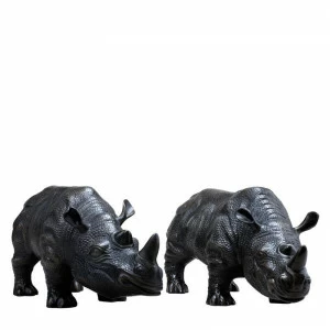 Статуэтки декоративные металлические 2 шт бронзовые Rhinoceros EICHHOLTZ EICHHOLTZ 062748 Бронза;черный