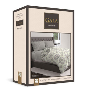 Комплект постельного белья Кристалл 739893, двуспальный, поплин цвет разноцветный GALA