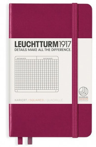 525794 Записная книжка А6, в клетку, темно-красная Leuchtturm 1917