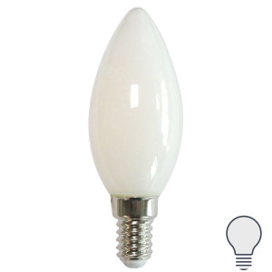 Лампа светодиодная LEDF E14 220-240 В 7 Вт свеча матовая 750 лм нейтральный белый свет VOLPE