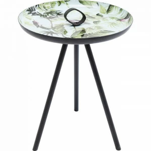 Приставной столик круглый металлический с рисунком Parrot KARE PARROT 323014 Черный