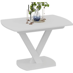 Кухонный стол прямоугольник 120х75 см тип 1 мдф цвет белый матовый ТРИЯ Салерно