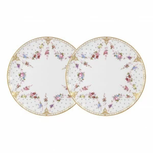 Тарелки фарфоровые десертные 2 шт бело-розовые "Ла-Рошель" COLOMBO ЛА-РОШЕЛЬ 00-3946469 Белый;розовый