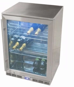 JOKODOMUS Однодверный холодильник из нержавеющей стали со стеклянной дверью Cun 900321