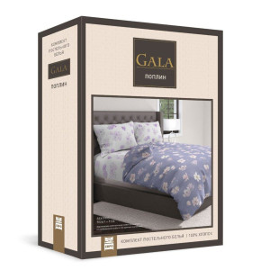 Комплект постельного белья Беатрис 739888, двуспальный, поплин цвет разноцветный GALA
