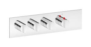 EUA321SSNHJ Комплект наружных частей термостата на 3 потребителей - горизонтальная прямоугольная панель с ручками Hey Joe IB Aqua - 3 потребителя