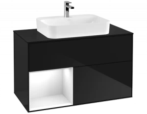 Villeroy&Boch Тумба под раковину Прямоугольная версия F362GFPH Finion Glossy Black Lacquer