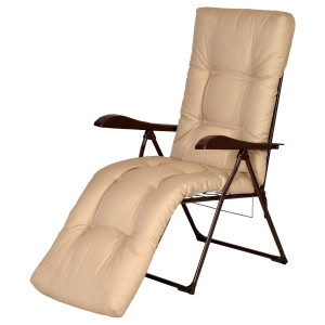 Кресло-шезлонг Ривьера 119х105х65 см сталь/полиэстер бежевый/коричневый NATERIAL