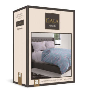 Комплект постельного белья Анабель 739904, евро, поплин цвет разноцветный GALA