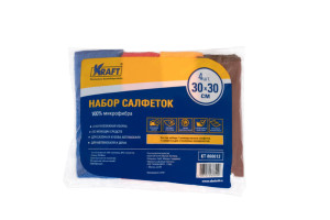 16012755 Набор салфеток из микрофибры 4 шт., 30x30 см KT 860613 KRAFT