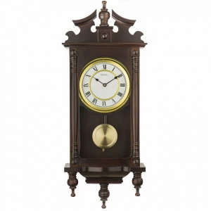 Часы настенные с маятником, мелодией и боем коричневые Aviere AVIERE  00-3872807 Коричневый