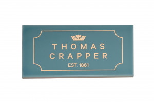 TCTINAB Плитка с декоративным логотипом Thomas Crapper Aer Blue Thomas Crapper