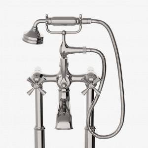 FRXT60 Напольный наполнитель для открытых ванн Foro с металлическим ручным душем и поперечными ручками Waterworks
