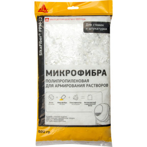 Микрофибра полипропиленовая для армирования растворов Fiber PPM-12, 600 г SIKA