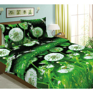 Пододеяльник 20903, 240x220 см, бязь, цвет зеленый MERCURY HOME Пушистые одуванчики