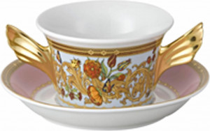 63138 Rosenthal Versace Чашка суповая с блюдцем Rosenthal Versace Сад Версаче 300мл, фарфор Фарфор