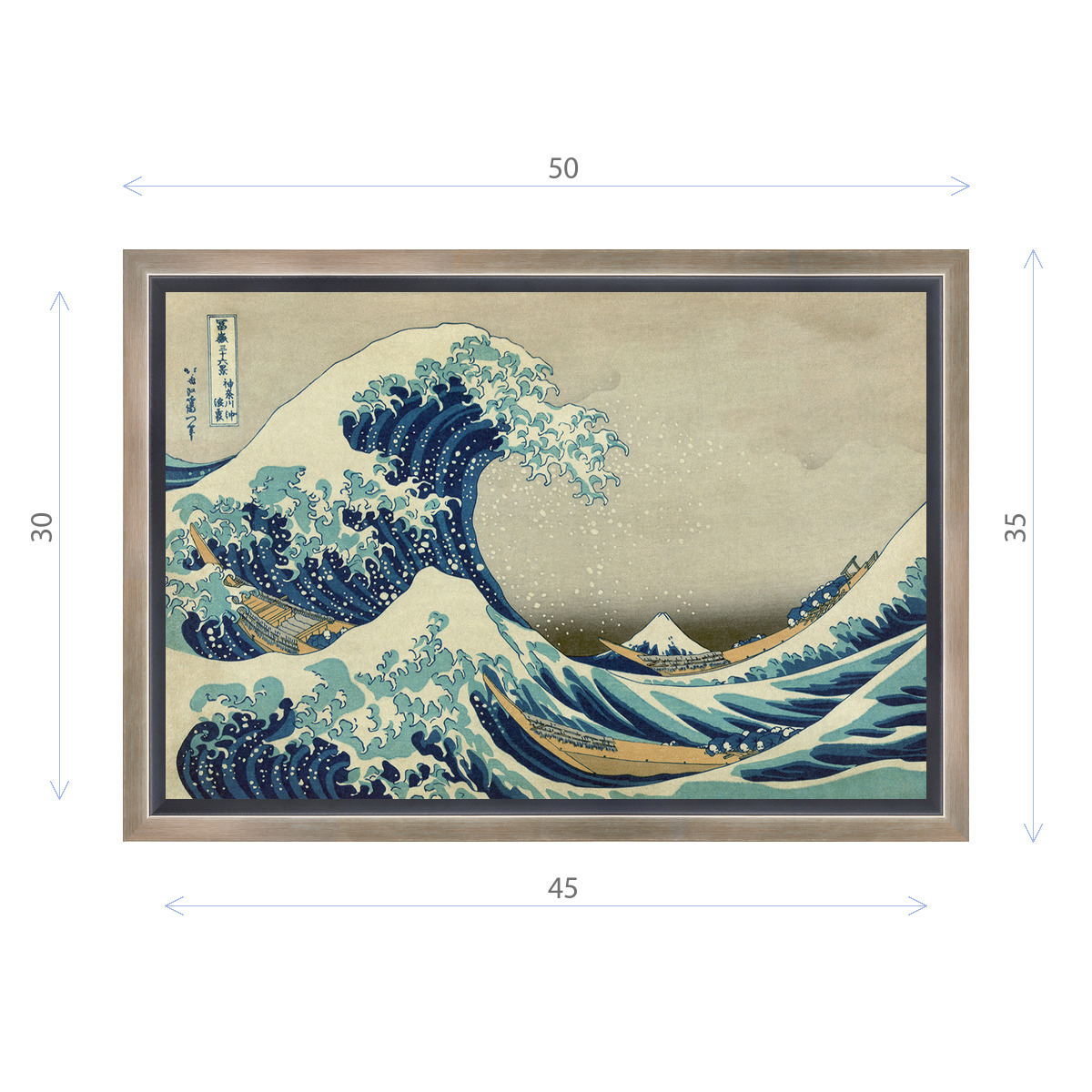 91028192 Картина в раме "Кацусика Хокусай. Большая волна Канагавы" 35x50 см STLM-0447987 ДЕКОР ДЕПО