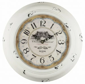 Часы настенные металлические 32 см светло-серые с коричневым Aviere AVIERE  00-3872841 Коричневый;серый