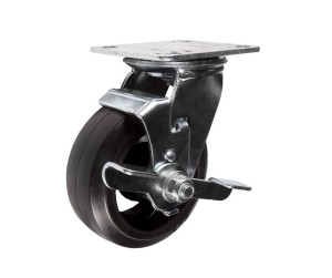 90669189 Большегрузное колесо SCDB 42 поворотное с тормозом с площадкой Ø100 мм 130 кг резина STLM-0331223 А5