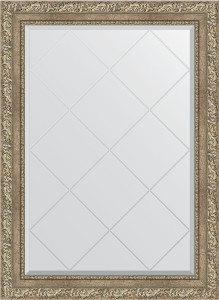 BY 4186 Зеркало с гравировкой в багетной раме - виньетка античное серебро 85 mm EVOFORM Exclusive-G