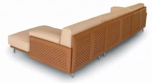 arflex 3-х местный кожаный диван в современном стиле с шезлонгом Frame