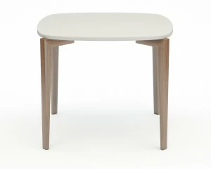 Обеденный стол белый квадратный с ножками темный дуб 90 см Smooth Compact TORY SUN SMOOTH 338637 Белый