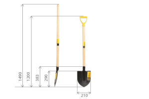 15126611 Копальная остроконечная лопата с черенком и вильчатой ручкой ЛКО AlexDiggermaer