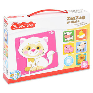 TD02500 BABY Пазлы макси ЗИГЗАГ "Домашние животные", (18 эл.) Baby Toys