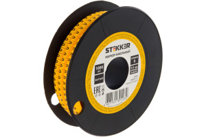 16240156 Кабель-маркер 0 для провода сеч.1,5мм, желтый, CBMR15-0 39086 STEKKER