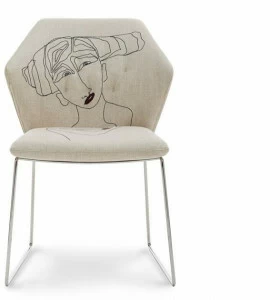 Saba Italia Санный стул с обивкой из ткани New york