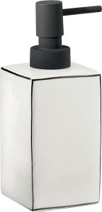 LC80(02) Gedy G-Lucrezia, настольный керамический дозатор, цвет черный матовый - белая керамика