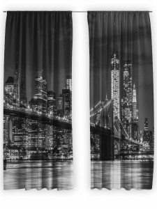 90681341 Комплект штор на шторной ленте Бруклинский мост 147х267 см цвет разноцветный STLM-0335883 ТАМИТЕКС