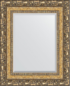 BY 1372 Зеркало с фацетом в багетной раме - виньетка бронзовая 85 mm EVOFORM Exclusive