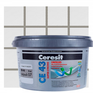 Затирка цементная CE 43 водоотталкивающая цвет серый 2 кг CERESIT