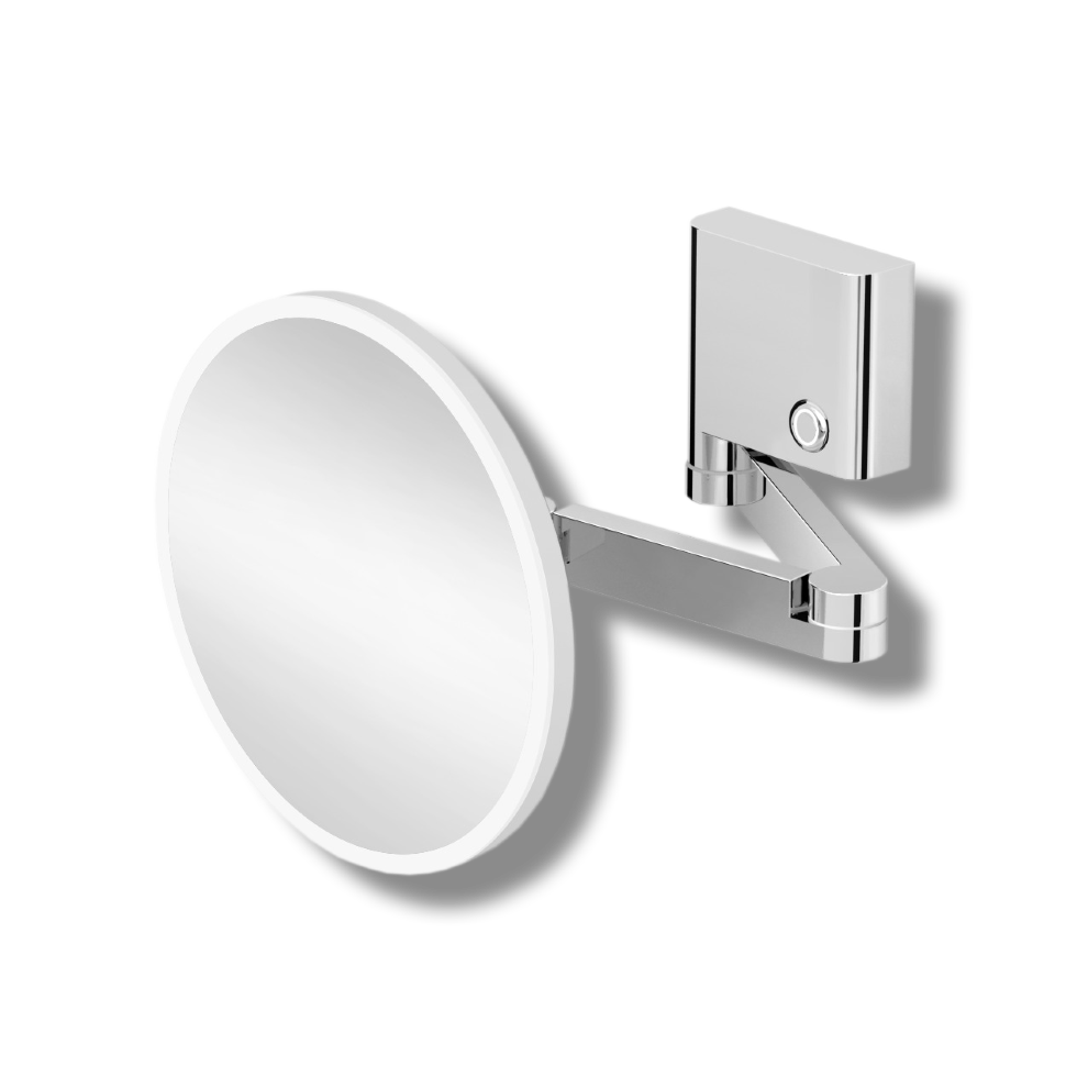 82185-3S Зеркало подвесное поворотное трехкратное увеличение с подсветкой кабель в стене цвет хром LANGBERGER Accessories